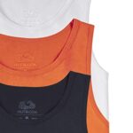 Fruit of the Loom Boys’ Solid Multi-Color Soft Tank Tops, 3 Pack, WHITE/ORANGE/BLACK, Small