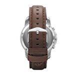 Fossil Men’s Grant Quartz Stainless Steel and Leather Chronograph Watch, Color: Silver, Brown (Model: FS4735)