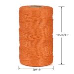 KINGLAKE 328 Feet Natural Jute Twine Best Arts Crafts Gift Twine Christmas Twine Durable Packing String,Orange