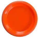 Exquisite 7 Inch. Orange Plastic Plates – 50 Count – Round Solid Color Disposable Plates – Orange Dinner Party Plates For All Occasions – Orange Plastic Party Plates For Parties