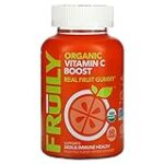 Fruily Organic Vitamin C Gummies – Antioxidant & Immune Support for Health and Wellness – Max Strength Gummy – Real Fruit & Organic Orange Juice, All Natural, Non-GMO, Gluten-Free, Kosher, Vegan