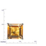 Amazon Collection 10k White Gold 7mm Princess Cut November Birthstone Citrine Square Stud Earrings for Women