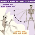 JOYIN 5 PCS Posable Halloween Skeletons 16 Inches Full Body Posable Joints Hanging Skeletons for Graveyard Decorations, Haunted House Accessories, Spooky Scene Party Favors