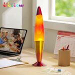 Libubow 16 inch Rainbow Painted Motion Lamp, Includes 2pcs 25 Watt Bulbs, Night Light Mood Lighting Birthday Gift,Home,Office,Bedroom Decoration, for Adults, Kids,Teens(Yellow,Orange,Red)