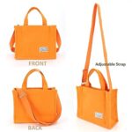 UERRUAM Small Tote Bag for Women Corduroy Bags Crossbody Bag Purse for Women Travel Bags Handbags Everyday Bag Square Orange