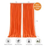 10 x 7 Feet Orange Backdrop Curtain for Parties, Background Curtains for Photoshoot, Birthday, Wedding, Thanksgiving, Christmas, New Year Party Decorations 5Ft x 7Ft, 2 Panels