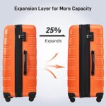 Merax Luggage Sets of 3 Piece Carry on Suitcase Airline Approved,Hard Case Expandable Spinner Wheels (Orange)