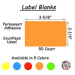 Tag-A-Room Color Coded Labels Orange Stickers, 2″ x 3″, 50 Count