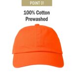PLAIN GEAR Classic Flex fit Dad Hats for Men – Plain Flex Fitted Baseball Cap – Adjustable Metal Buckle Closure Hat (Orange)