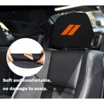 YOSRTER Headrest Covers for Dodge Charger Challenger Durango Accessories Soft Black Fabric Head Rest Cover Universal Fit to All Car/Truck Models 2 Pack(Orange Trim)