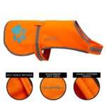 SafetyPUP XD Soft-shell Waterproof Dog Vest. Hi Visibility, Reflective Jacket with Light Fleece Lining. Ideal in Cooler Climates. Blaze Orange Fabric Protects Your PUP Near Hunting Grounds & Off Leash
