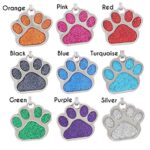 io tags Pet ID Tags, Personalized Dog Tags and Cat Tags, Custom Engraved, Easy to Read, Cute Glitter Paw Pet Tag (Orange)