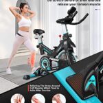 pooboo Exercise Bike, Adjustable Magnetic Resistance Silent Belt Drive, Indoor Cycling Bike for Home Cardio Gym, Fitness Stationary Bike Machine with 350lbs/300lbs Weight Capacity, Monitor with Pulse & Ipad Mount &Upgraded Version Seat