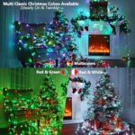 Brizled Color Changing Christmas Lights, 33ft 100 LED RGB Christmas Lights with Remote, Dimmable LED Thanksgiving Lights String, USB Christmas Tree Light, Indoor Xmas Lights for Year-round Party Decor