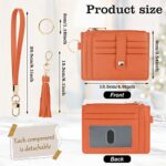 KNGITRYI Small Wallet for Women RFID Card Holder,Wristlet Keychain with Wallet,key chain wallet women Wristlet Wallets for Women Men(orange)