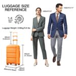 Kono Carry On Luggage Hard Shell Travel Trolley 4 Spinner Wheels Lightweight Polypropylene Suitcase with TSA Lock (Carry-On 21-Inch, Orange)