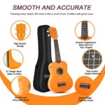 Soprano Ukulele Beginner Kit for Kids Adult Student 21 Inch Ukelele w/Free Online Lesson Gig Bag Strap String Tuner Songbook Pick Polishing Cloth, Rainbow Series Ukalalee(Shinny Orange?