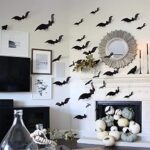 Fashionwu 80pcs 3D Bats Stickers, Halloween Party Supplies Waterproof Scary Bats Wall Decals DIY Home Window Decor, Removable Bats Stickers for Indoor Outdoor Halloween Wall Decorations