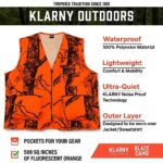Klarny Outdoors Blaze Orange Camo Deer Hunting Waterproof Safety Vest With Pockets for Men Women & Kids