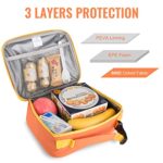 Genteen Insulated Lunch Box Kids Double Zipper Kids ,Durable Soft Bag & Freezable – Women Girl Reusable Lunch Bag for School,Work,Outdoor (Orange)