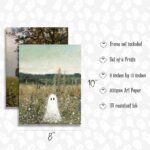 Waschbar Ghost Decor – Halloween Wall Art Prints, Vintage Halloween Posters Decor, Cute Ghost Decor, Aesthetic Halloween Pictures Wall Decor for Bedroom, (UNFRAMED)