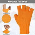 Sumfox 4 Pairs Fingerless Gloves for Women Men Unisex Half Finger Gloves Knit Gloves Winter Stretchy Gloves for Working