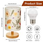 Hortsun Pressed Flower Lamp Bedside Flower Lamp Pressed Flower Bedside Lamp Pressed Flowers Lampshade Lamp for Table Living Room Dorm Home Office (Modern Style,1 Pcs)