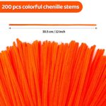 Eppingwin 200pcs Pipe Cleaners, Orange Pipe Cleaners Craft Supplies,Chenille Stems for DIY Arts Crafts Project(Orange)