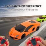 QUN FENG RC Car 1:18 Compatible with Lamborghini Aventador 2.4G Radio Remote Control Cars Electric Car Sport Racing Hobby Toy Car Grade Licensed Model Vehicle for Halloween (Orange)