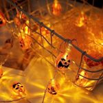 TKYGU Pumpkin String Lights 20ft 30 LED Halloween Decorative Light Pumpkin Decorative String Light String Light Waterproof Halloween Lights 2 Modes for Party Christmas Decoration