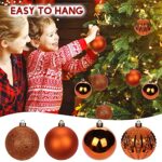 3.15″ Orange Christmas Balls Ornaments 12 Pcs Shatterproof Christmas Ornaments Set Halloween Balls Ornaments Large Orange Ornaments for Christmas Tree Holiday Party