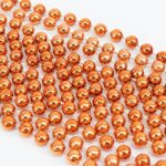 GIFTEXPRESS 72 pack of 33 Mardi Gras Beads Necklace, Metallic Orange Beaded Necklace, Mardi Gras Throws, Party Beads Costume Necklaces
