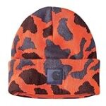 Carhartt Men’s Knit Beanie, Bright Orange Duck Camo 2