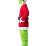 PAFIGA Green Big Monster Costume for Men 7pcs Christmas Deluxe Furry Adult Santa Suit Green Outfit (X-Large)