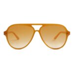SOJOS Retro Polarized Aviator Sunglasses Womens Mens Classic Double Bridge Sun Glasses SJ2201, Orange/Gradient Yellow