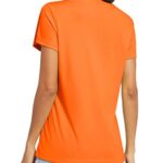 MAGCOMSEN Womens Running Shirts Short Sleeve T-Shirt Fitness Shirts Hiking Shirt Vacation Beach Shirts Lightweight Summer Sun Shirts Workout Shirts Orange