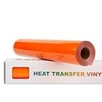 FANSGUAR Neon Orange HTV Roll -12″x25ft Iron on Heat Transfer Vinyl for DIY Shirts Gifts
