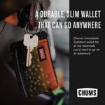 Chums Surfshorts Wallet – Lightweight Zippered Minimalist Wallet with Clear ID Window – Water Resistant with Key Ring (Orange/Aqua)