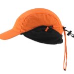 Home Prefer Waterproof Men’s Winter Hats Warm Fleece Lined Earflaps Baseball Cap (Orange)