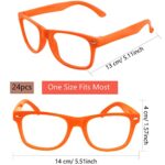 Fahacop 24 Pack Orange Glasses Frames No Lens Sunglasses Frames Eyewear for Kids Daily Costume Accessories Dress Up Party Supplies
