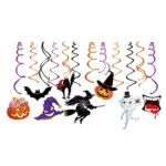 Kristin Paradise 30Ct Halloween Hanging Swirl Decorations, Witch Party Supplies, Happy Halloween Pumpkin Birthday Theme Decor for Holiday, Home, Baby Shower, Classroom, Kids 1st Bday Favors Idea