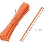 ONLYKXY 80pcs Plastic Twist Ties Plant Ties Reusable Bread Twist Ties Cake pop Ties Cable Ties Candy Ties for Bags 4 Inch (Orange)