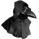 HAOSUN Plague Doctor Mask and Cloak Long Nose Beak Halloween Costume Props Leather Masks for Adult