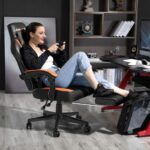 LEMBERI Gaming Chairs with Footrest,Ergonomic Video Game Chairs for Adults,Big and Tall Gaming Chair 400lb Weight Capacity, Racing Style Gaming Computer Gamer Chair with Headrest and Lumbar Support
