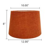 TOOTOO STAR 2 Pack Double 10x12x8″ Fabric Natural Linen Cone Drum Hand Craft Medium Lamp Shade Set of 2, Lampshade for Floor Table Lamp, Spider (Set of 2, Rust Orange)