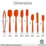 Silicone Spatula Set One-piece Seamless – High Heat Resistant Non Stick Bakery Spatula Sets Flexible BPA Free Dishwasher Safe Kitchen Utensil Bakeware Cookware Cooking Baking Mixing Orange By CasaVida