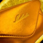 Motleader Evening Bag Envelope Clutch Purses for Women Metallic Leather Small Crossbody Bags Sparkle Purse for Prom Wedding Party, Golden Orange