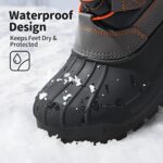 DREAM PAIRS Boys Girls Navy Grey Orange Winter Waterproof Snow Boots Size 1 M US Little Kid Knorth