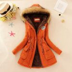 COTECRAM Winter Coats For Women 2023 Trendy Plus Size Long Sleeve Fluffy Faux Fur Coat Casual Warm Fleece Sherpa Jacket Outdoor Hooded Outwear Coats With Pockets Fashion Clothes(A1 Orange,3X-Large)