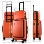 TravelArim 22 Inch Carry On Luggage 22x14x9 Airline Approved, Carry On Suitcase with Wheels, Hard-shell Carry-on Luggage, Orange Small Suitcase, Hardside Luggage Carry On with Cosmetic Carry On Bag